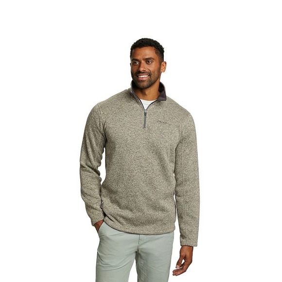 NWT Eddie Bauer Men's Quarter Zip Pullover Bronze Size Small - Picture 5 of 7